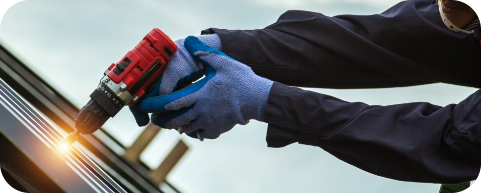 a man working on a roof